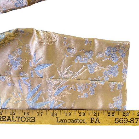 Barbara Lesser Fibers Silk Jacquard Blazer Womens Sz S VTG Gold Floral Elegant - Picture 12 of 14